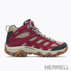 Compre botas de caminhada Merrell online Moab 3 Mid GORE-TEX® feminino vermelho escuro
