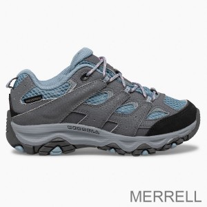 Loja de calçados para caminhada Merrell Portgual Moab 3 Low Lace impermeável infantil ciPortguala azul