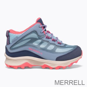 Merrell Moab Speed Mid Waterproof Outlet Botas Infantis Azul Coral