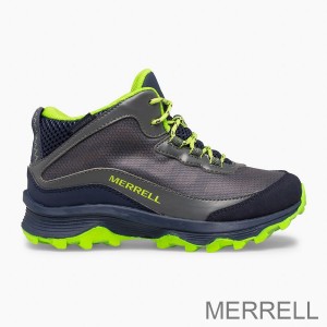 Venda Merrell moab speed mid impermeável nova zelândia-botas infantis azul marinho ciPortguala luz verde